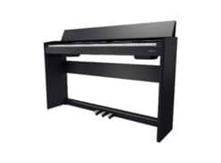 Roland F701 (schwarz) - Angeschrägt Links (geöffnet)