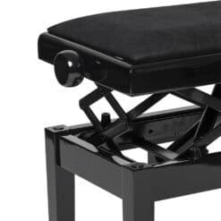 Klavierbank Schwarz Stoffbezug